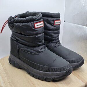 Size 8 - Hunter ORIGINAL Women's Insulated Snow Boot Short Black Boots Preowned